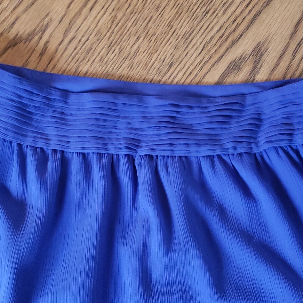 NWOT LOFT | blue chiffon lined skirt | 2P | L 16.5 | W 14.5 - Picture 5 of 8